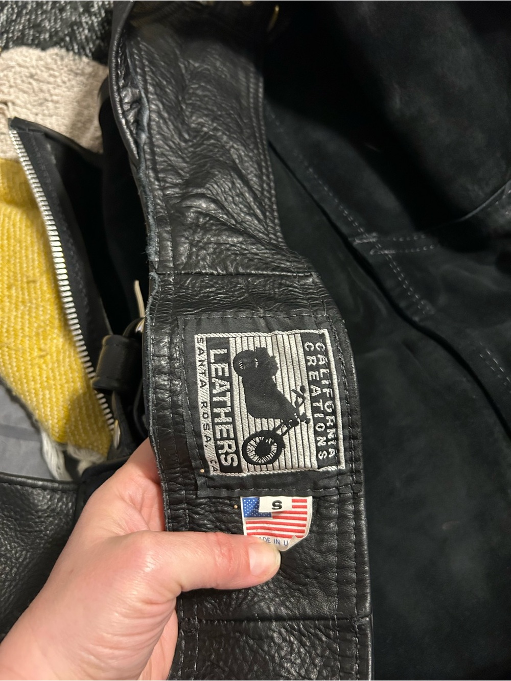 Black Leather Biker Jacket - Small